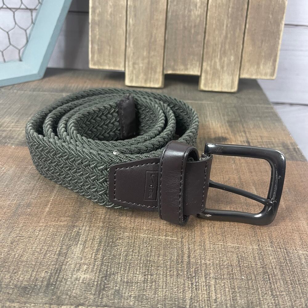 Nike Green Woven Belt with Matte Buckle
